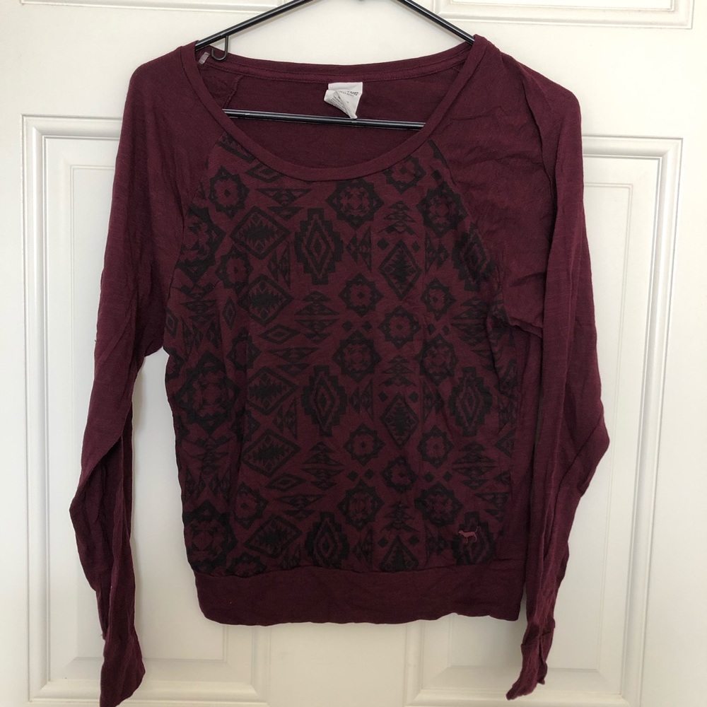 VS Pink Maroon Top Size XS